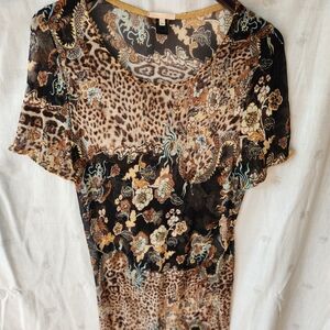Leopard Print Floral Women's Top